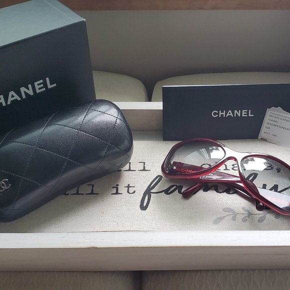 Chanel Red Sunglasses